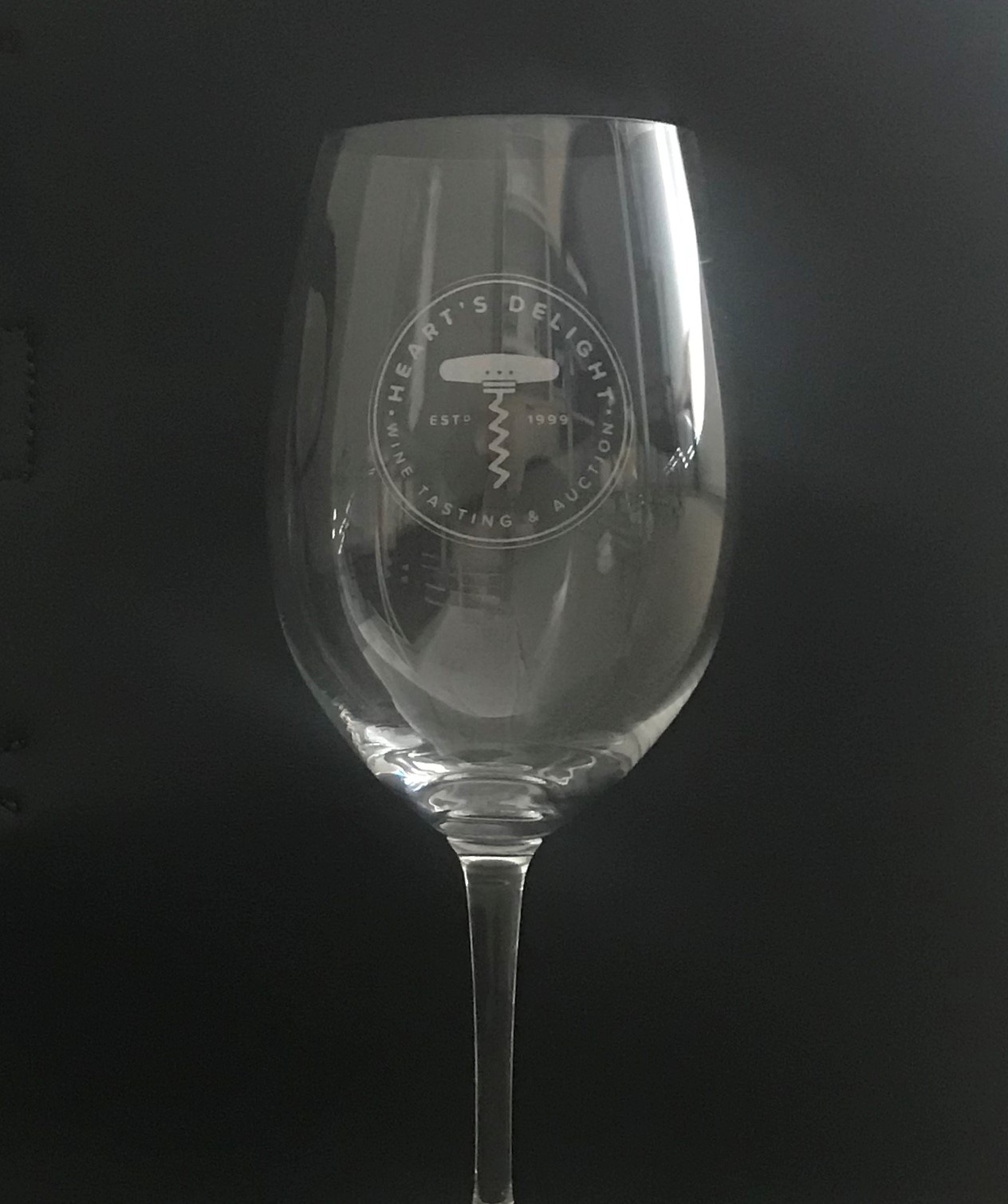 Heart’s Delight Logo 18 oz. Riedel Wine Glass Heart's Delight Wine