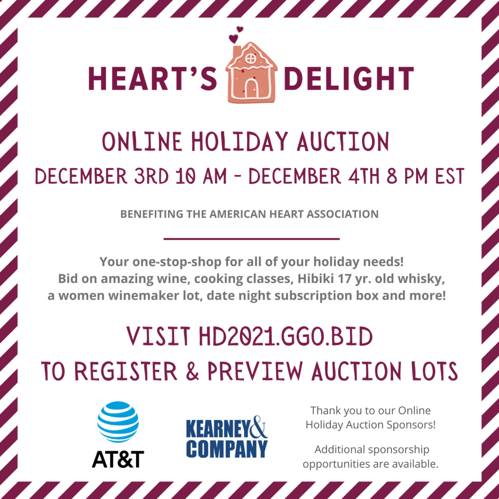 Holiday Auction Heart's Delight Wine Tasting & Auction